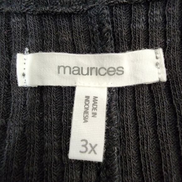 Maurices Textured Corset Tank Top Women Plus 3X Fitted V Neck Black Stretch Soft - Picture 6 of 8